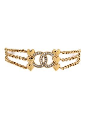 Chanel Cc Heart Triple Chain Bracelet #299324C14B